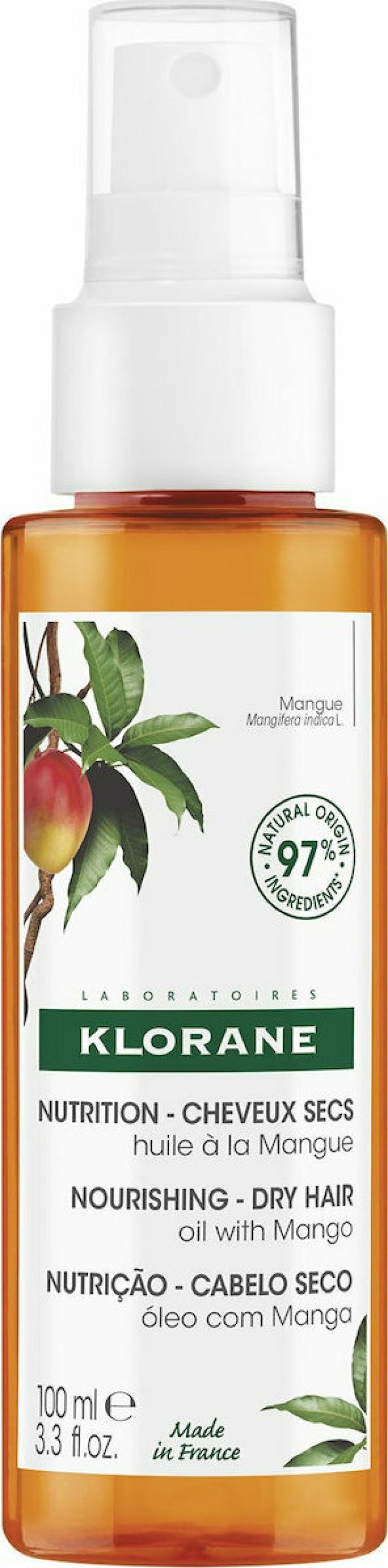 Klorane Nourishing Dry Hair Oil With Mango Έλαιο Θρέψης Με Μάνγκο Για Ξηρά Μαλλιά 100ml