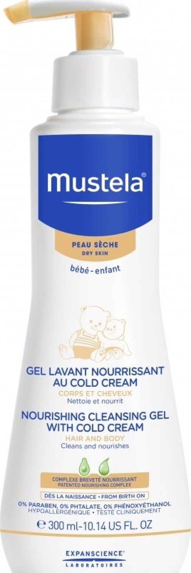 Mustela Nourishing Cleansing Gel With Cold Cream Για Σώμα & Μαλλιά Ξηρό Δέρμα 300ml