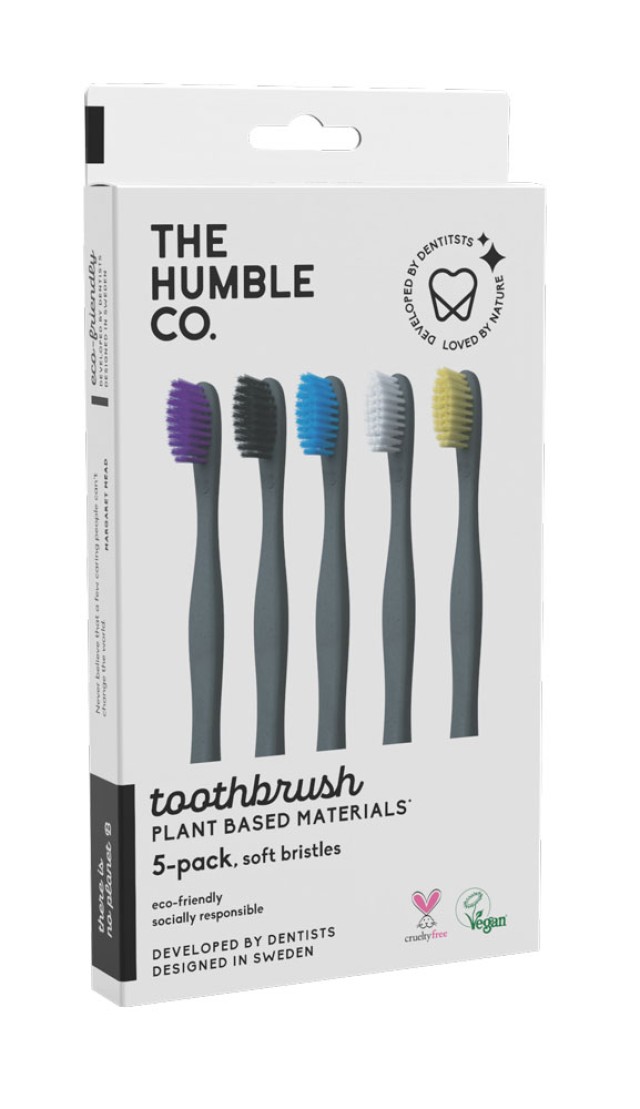 The Humble Co. Plant Based Σετ Οδοντόβουρτσες Ενηλίκων Διάφορα Χρώματα 5τμχ