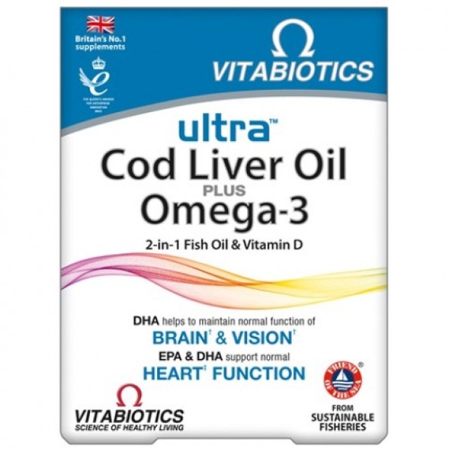 Vitabiotics Ultra Cod Liver Oil Plus Omega 3 60caps