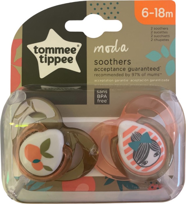 Tommee Tippee Moda Πιπίλα Σιλικόνης Ροζ 6-18m 2τμχ