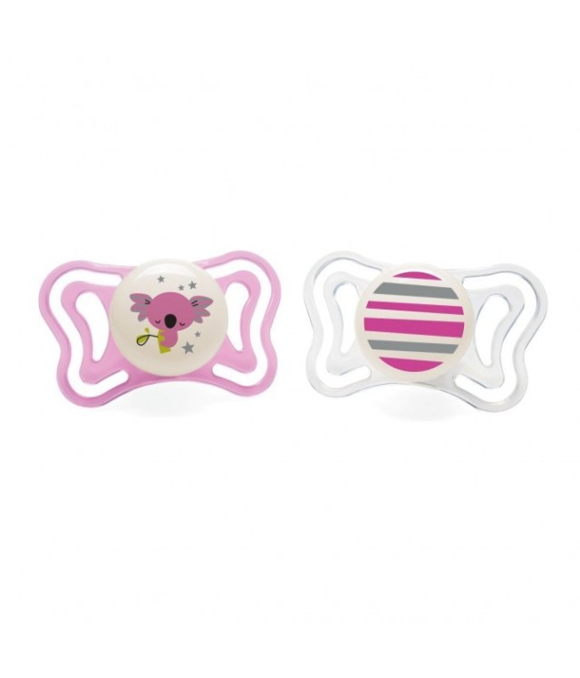 Chicco Physio Forma Light Πιπίλα Σιλικόνης Ροζ/Μπλε 6-16m 2τμχ