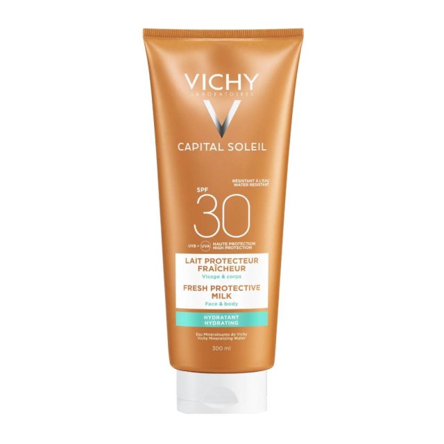 Vichy Capital Soleil Fresh Protective Milk Αντηλιακό Γαλάκτωμα Για Πρόσωπο & Σώμα SPF30 300ml