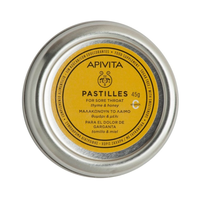 Apivita Pastilles Παστίλιες Για Τον Πονόλαιμο Με Θυμάρι & Μέλι 45gr