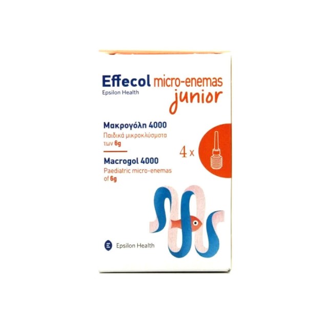 Effecol Micro-Enemas Junior Macrogol 4000 Παιδικά Μικροκλύσματα 4x6gr