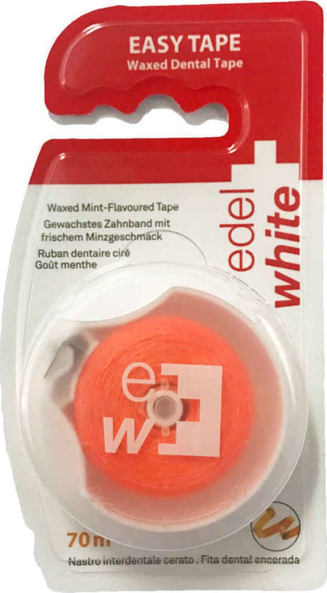 Edel White Easy Tape Κερωμένο Οδοντικό Νήμα με Γεύση Μέντα 70m