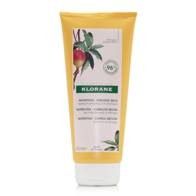 Klorane Mango Conditioner Μαλακτική Κρέμα Μαλλιών Με Βούτυρο Μάνγκο Για Θρέψη & Ελαστικότητα 200ml