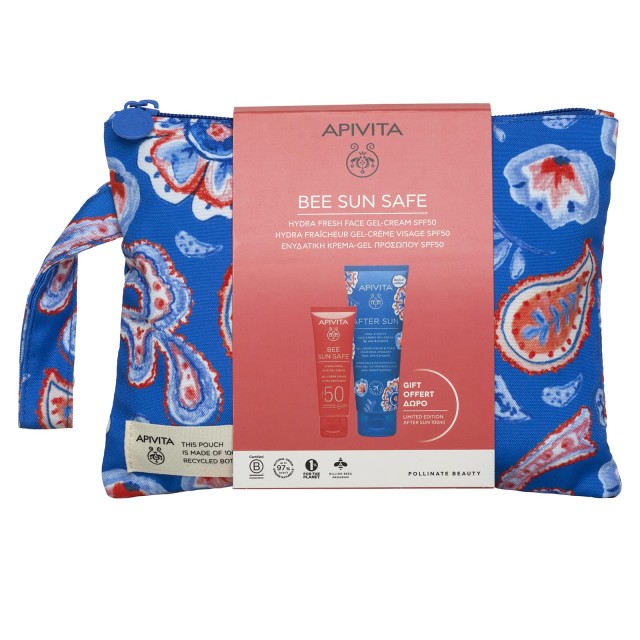 APIVITA BEE SUN SAFE PROMO ΕΝΥΔΑΤΙΚΗ ΚΡΕΜΑ-GEL ΠΡΟΣΩΠΟΥ SPF50 ΔΩΡΟ TRAVEL SIZE AFTER SUN LIMITED EDITION