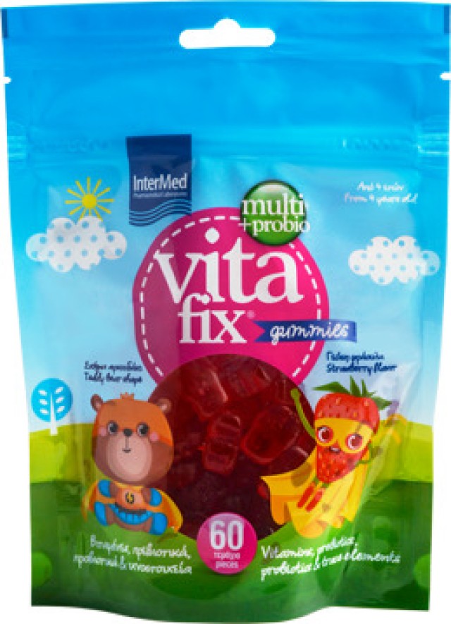 Intermed Vitafix Multi & Probio Gummies Pouch Φράουλα 60τμχ