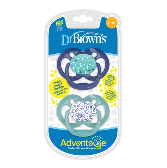 Dr. Browns PA 22002 Πιπίλα Advantage Αγόρι Επίπεδο 2, 6-18m 2τμχ