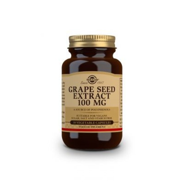 Solgar Grape Seed Extract Συμπλήρωμα Διατροφής Για Τόνωση Μικροκυκλοφορικού 100mg 30vcaps