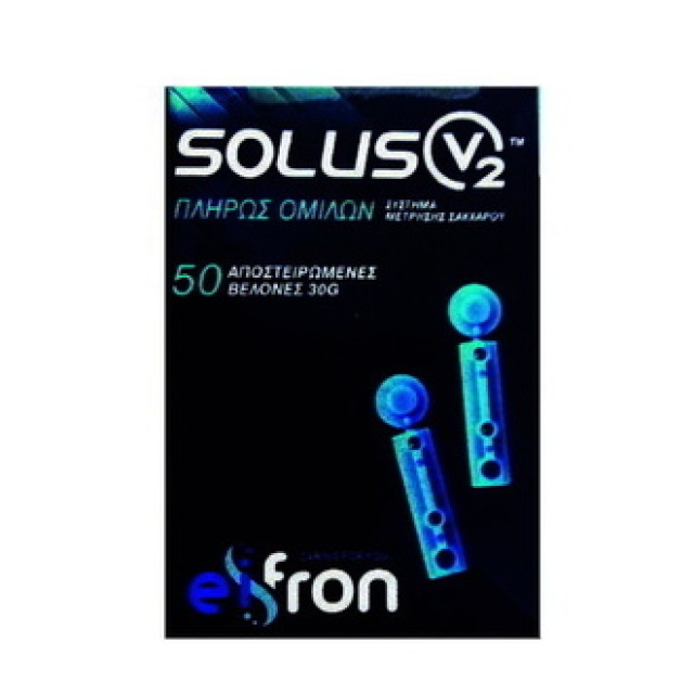 EIFRON Solus V2 Lancets Αποστειρωμένες Βελόνες για Μέτρηση Σακχάρου, 50 τεμάχια
