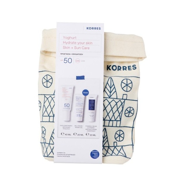 Korres Promo Yoghurt Hydrate Your Skin Αντηλιακό Προσώπου SPF50 40ml & Κρέμα Ημέρας 20ml & Αφρώδης Κρέμα Καθαρισμού 20ml & Νεσεσέρ