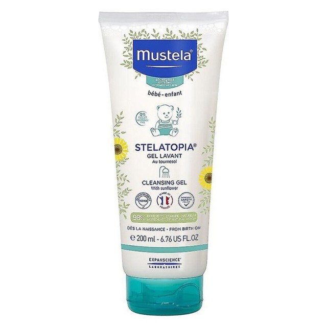 Mustela Stelatopia Cleansing Gel Για Ξηρό Εώς Πολύ Ξηρό Δέρμα 200ml