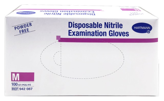 Hartmann Examination Gloves Γάντια Νιτριλίου Χωρίς Πούδρα Μπλε Medium 100τμχ