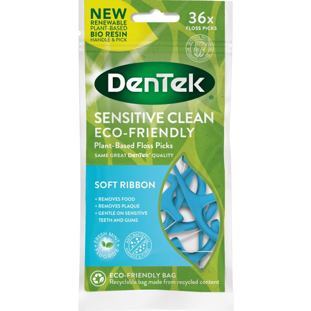 Dentek Sensitive Clean Plant-Based Floss Soft Ribbon Picks 36 Τεμάχια