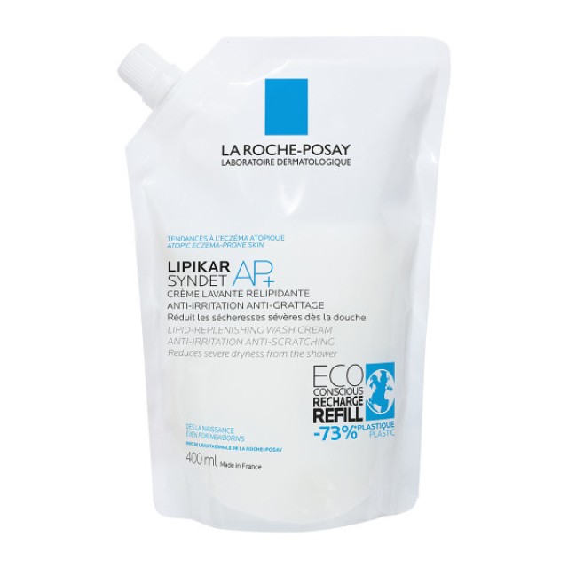 La Roche-Posay Lipikar Syndet AP+ Refill Ανταλλακτικό Κρεμώδες Αφρόλουτρο Για Το Ξηρό Δέρμα Με Τάση Ατοπίας 400ml