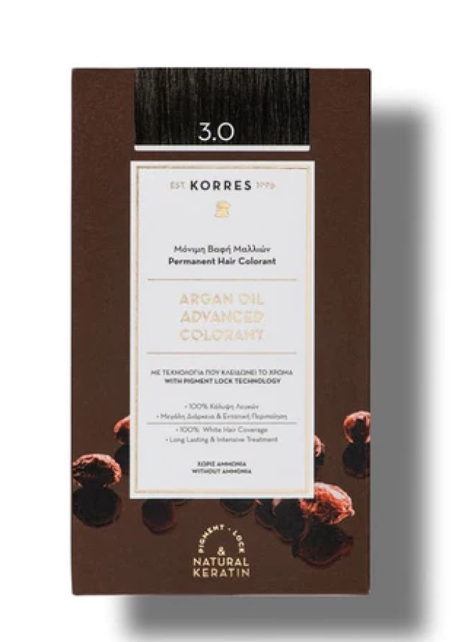 Korres Argan Oil Advanced Colorant 3.0 Καστανό Σκούρο Φυσικό 50ml