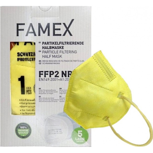 Famex Μάσκα Προστασίας FFP2 Κίτρινο 10τμχ