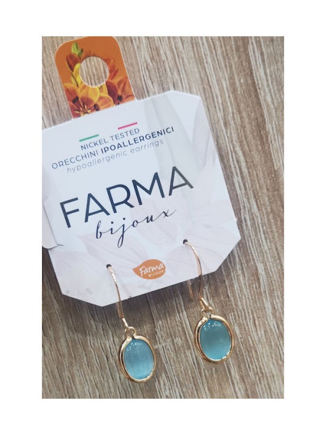 Farma Bijoux Σκουλαρίκια Κρεμαστά Επιχρυσωμένα με Πέτρες  25MM