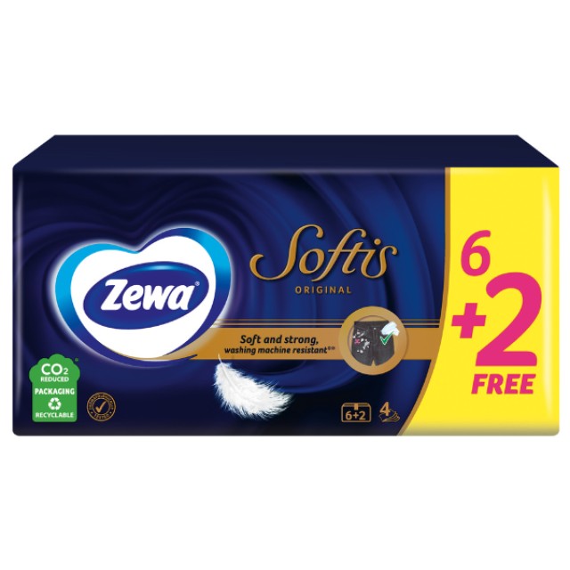 Zewa Softis Classic Χαρτομάντηλα Τσέπης, 8τεμ