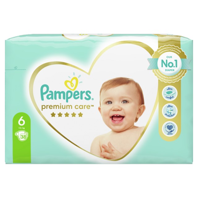 Pampers Premium Care Jumbo No6 (13+kg) 38τμχ