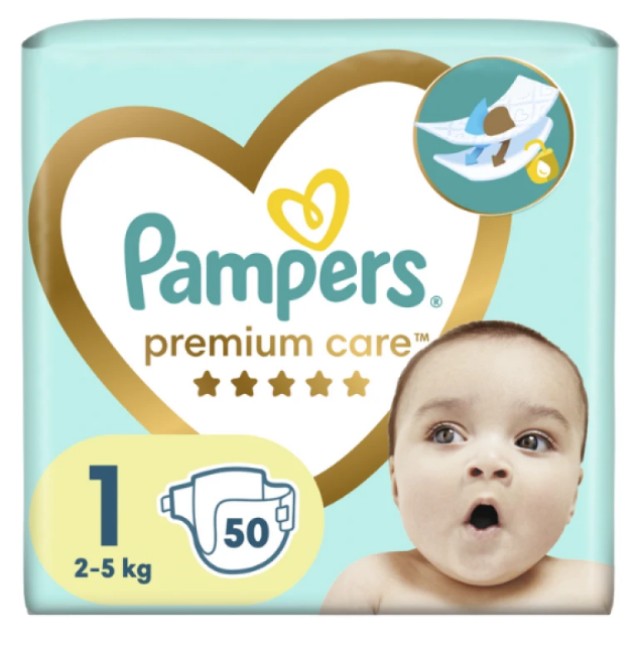 Pampers Premium Care Νο1 (2kg-5kg) 50τμχ