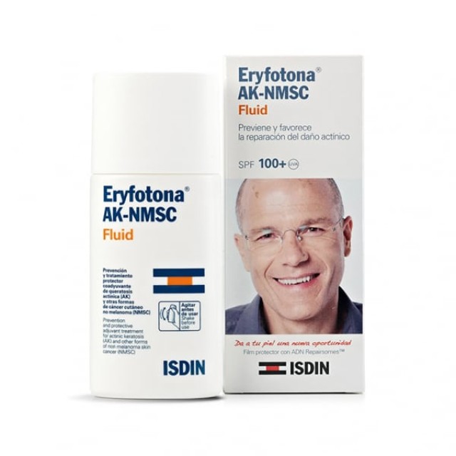 ISDIN Eryfotona AK-NMSC Fluid Αντηλιακό Προσώπου SPF100+ που Προλαμβάνει & Διορθώνει τις Ακτινικές Βλάβες, 50ml