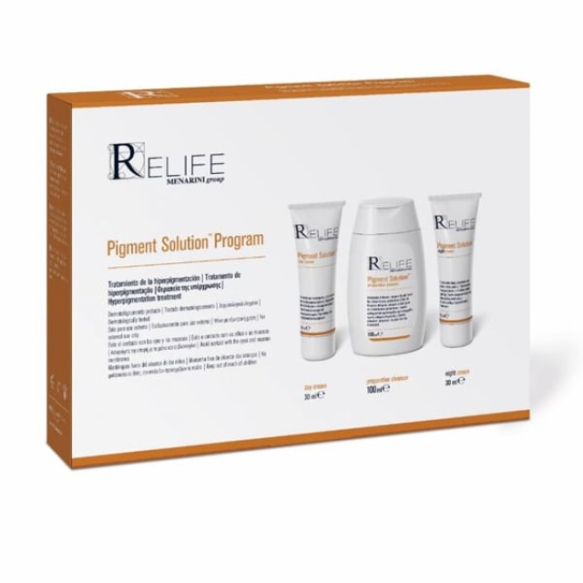 MENARINI Relizema Pigment Solution Program με Pigment Day Cream, 30ml, Pigment Cleanser, 100ml & Pigment Night Cream, 30ml, 1σετ