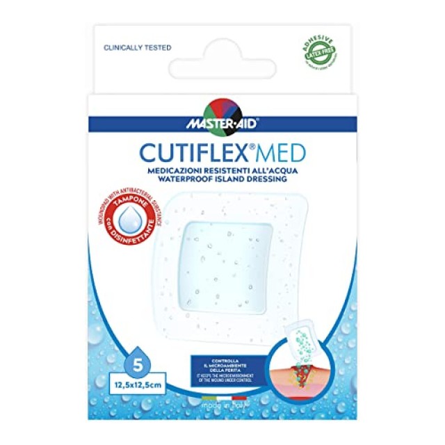 Master Aid Cutiflex Waterproof Αδιάβροχες Γάζες 12,5x12,5cm 5τμχ