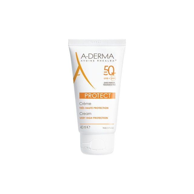 A-Derma Protect Αντηλιακή Κρέμα Προσώπου SPF50+ Χωρίς Άρωμα 40ml