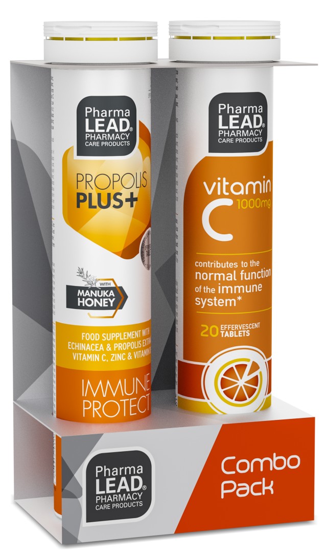 Pharmalead Promo 1+1 Propolis Plus+ Immune Protect & Vitamin C 1000mg, 2x20eff.tabs