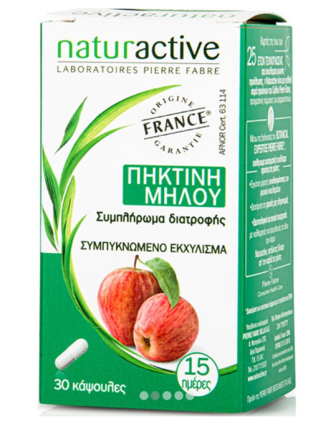 Naturactive Πηκτίνη Μήλου Συμπλήρωμα Διατροφής Για Την Επίσπευση Tου Αισθήματος Κορεσμού 30caps