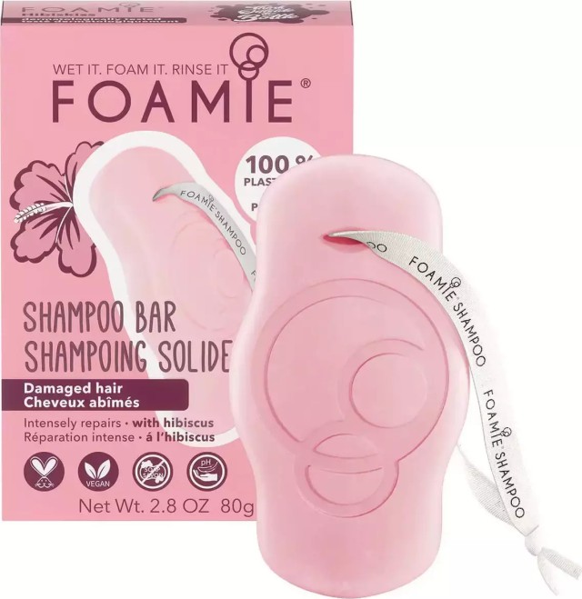 Foamie Shampoo Bar - Hibiscus for Damaged Hair Σαμπουάν σε Μορφή Μπάρας για Κατεστραμμένα Μαλλιά 80gr