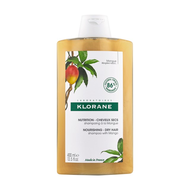 Klorane Mango Nourishing Shampoo Σαμπουάν Με Βούτυρο Μάνγκο Για Αναδόμηση/Θρέψη Για Ξηρά Μαλλιά 400ml