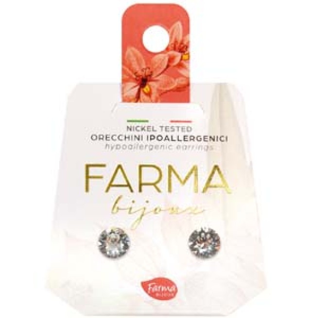 Farma Bijoux Υποαλλεργικά Σκουλαρίκια Κρύσταλλα Στρογγυλά 6,2mm (BE65C01)