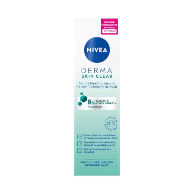 Nivea Derma Skin Clear Night Exfoliator Απολεπιστικό Νυκτός Για Το Πρόσωπο 40ml