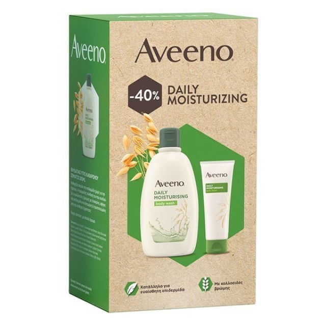 Aveeno Promo Daily Moisturising Body Wash Ενυδατικό Υγρό Καθαρισμού Σώματος 500ml & Body Lotion Ενυδατική Λοσιόν Σώματος 200ml