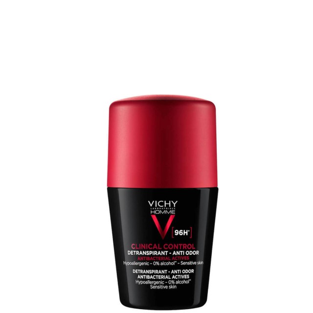 Vichy Homme Clinical Control 96h Detranspirant Anti-Odor Deodorant Roll-on Ανδρικό Αποσμητικό Για Ευαίσθητες Επιδερμίδες 50ml
