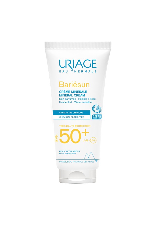 Uriage Bariesun Creme Minerale Αντηλιακή Κρέμα Προσώπου Ιδανική για Ευαίσθητα Δέρματα SPF50+ 100ml