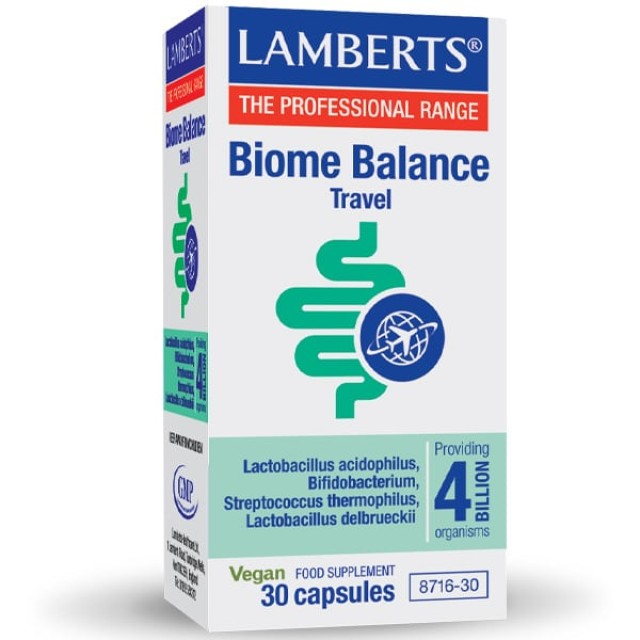 Lamberts Biome Balance Travel Προβιοτικά 30 κάψουλες