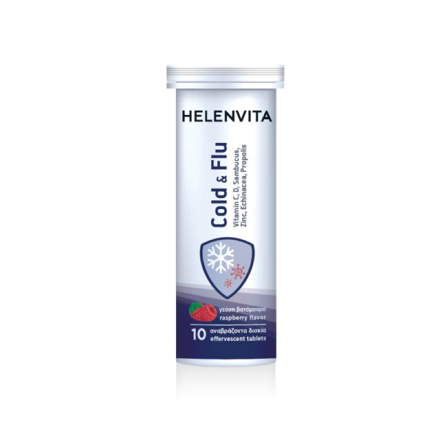 Helenvita - Cold & Flu Συμπλήρωμα για την αντιμετώπιση της γρίπης & του κρυολογήματος - 10αναβράζοντα δισκία