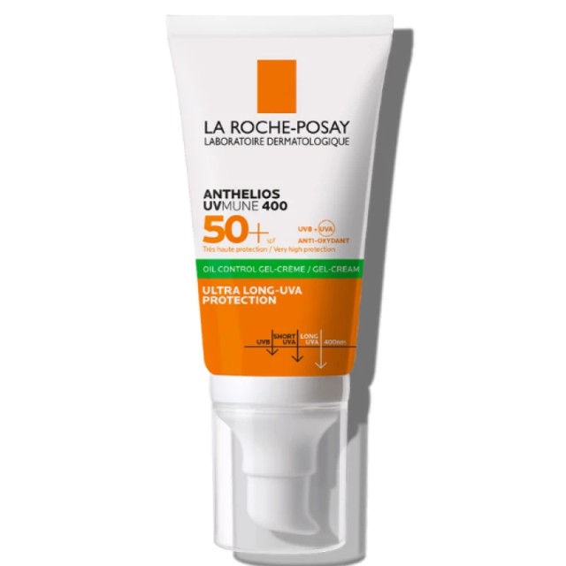La Roche Posay Anthelios UVMune 400 SPF50+ Αντηλιακή Gel Κρέμα Προσώπου για Ματ Αποτέλεσμα, 50ml