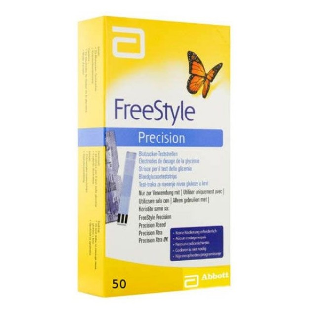 Abbott FREESTYLE PRECISION, ΤΑΙΝΙΕΣ ΜΕΤΡΗΣΗΣ ΣΑΚΧΑΡΟΥ, 50ΤΜΧ