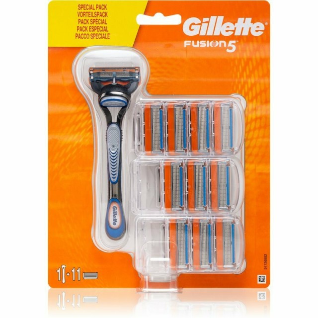 Gillette Fusion5 Ξυραφάκι Με Ανταλλακτικές Κεφαλές 5 Λεπίδων Και Λιπαντική Ταινία 11τμχ