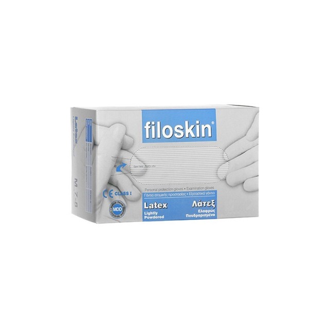 Filoskin Γάντια Latex μιας Χρήσης με Πούδρα M 100τμχ