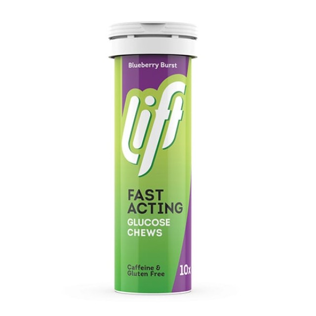 Gluco Tabs Lift Fast Acting Blueberry Burst Ταμπλέτες Γλυκόζης με Γεύση Μύρτιλο, 10 tabs