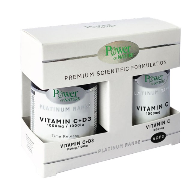 POWER HEALTH PLATINUM RANGE VITAMIN C 1000MG + D3 1000IU 30TABS + ΔΩΡΟ POWER HEALTH VITAMIN C 1000MG 20 TABS
