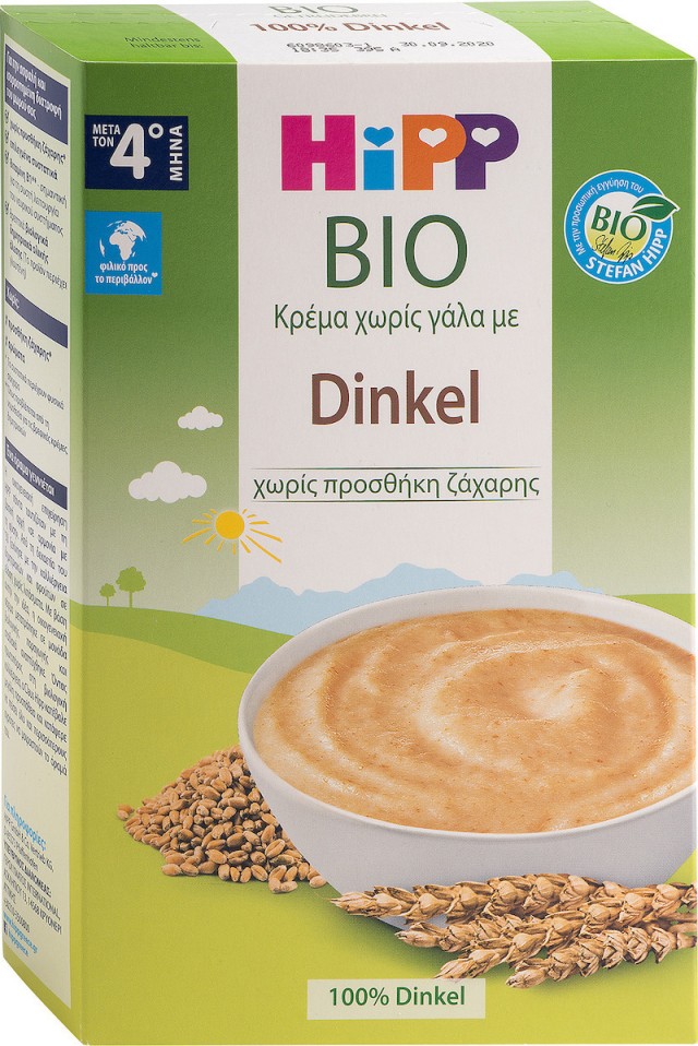 HIPP DINKEL ΧΩΡΙΣ ΓΑΛΑ ΜΕΤΑ ΤΟΝ 4ο ΜΗΝΑ 200gr