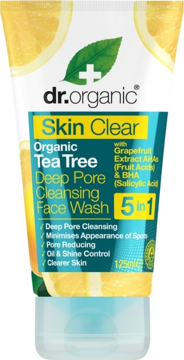 Dr.Organic Skinclear Deep Pore Face Wash Γιά Επιδερμίδες με Ατέλειες ή Λιπαρές Επιδερμίδες 125ml